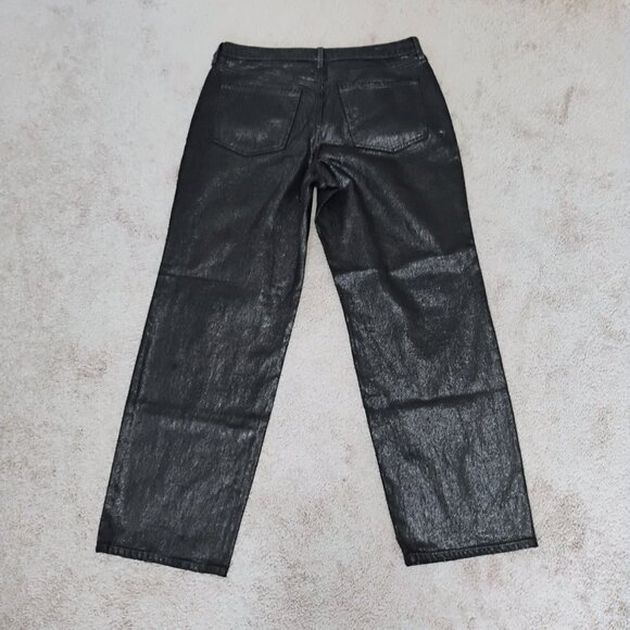 Woman's Jeans Black Denum Metallic Finish size 12 - Picture 2 of 8